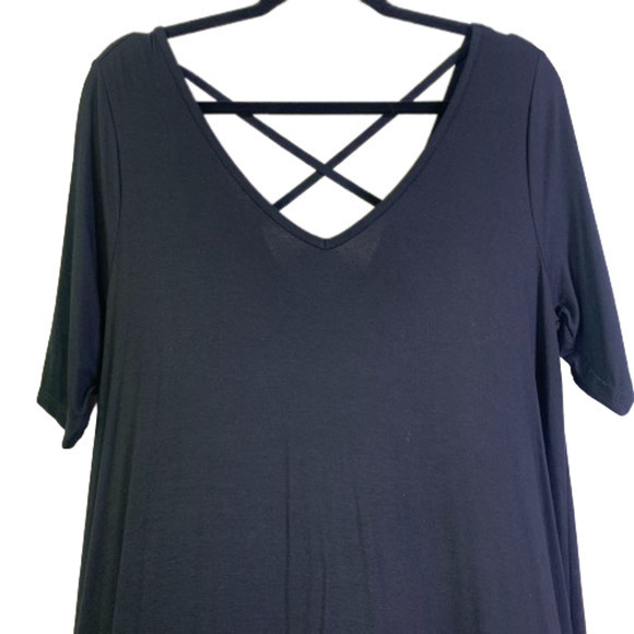 LANE BRYANT Black Strappy‎ T-Shirt Midi Dress - NWT - Picture 3 of 11